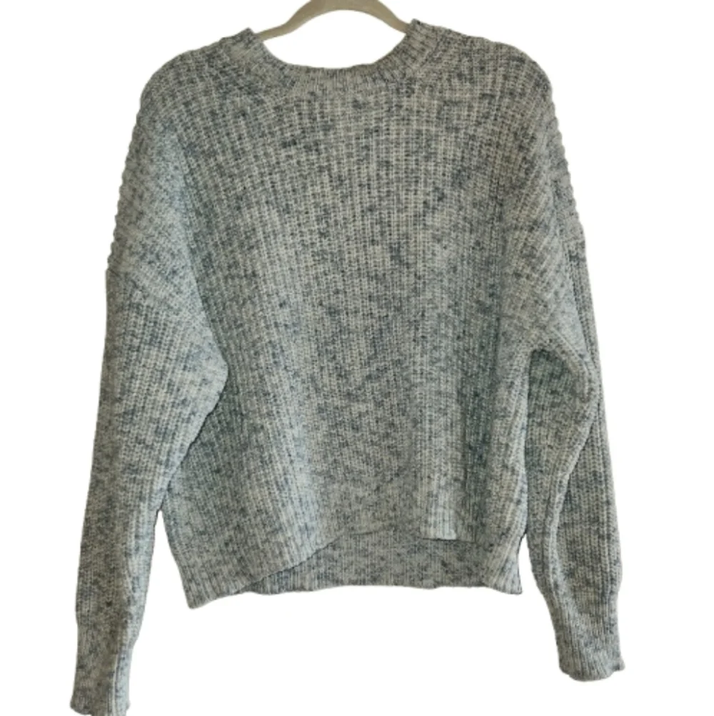 J. Crew Light Blue & White Marled Women's Sweater Size L Warm Lagenlook Comfort